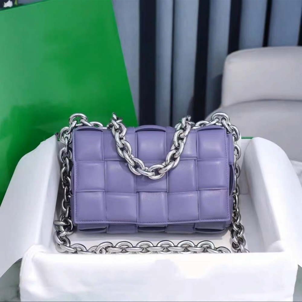 Brand New Light Purple Leather Chain Bag